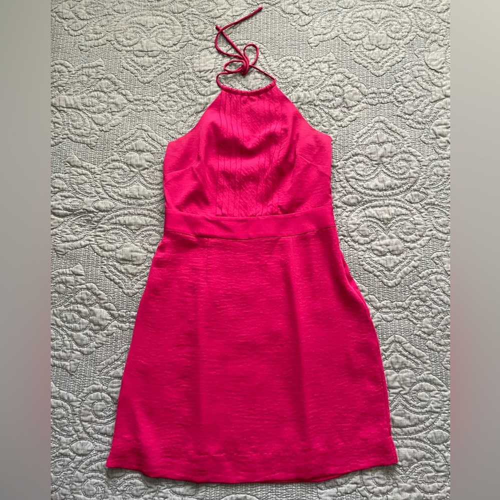 Banana Republic Bright Pink Halter Dress, Size 4